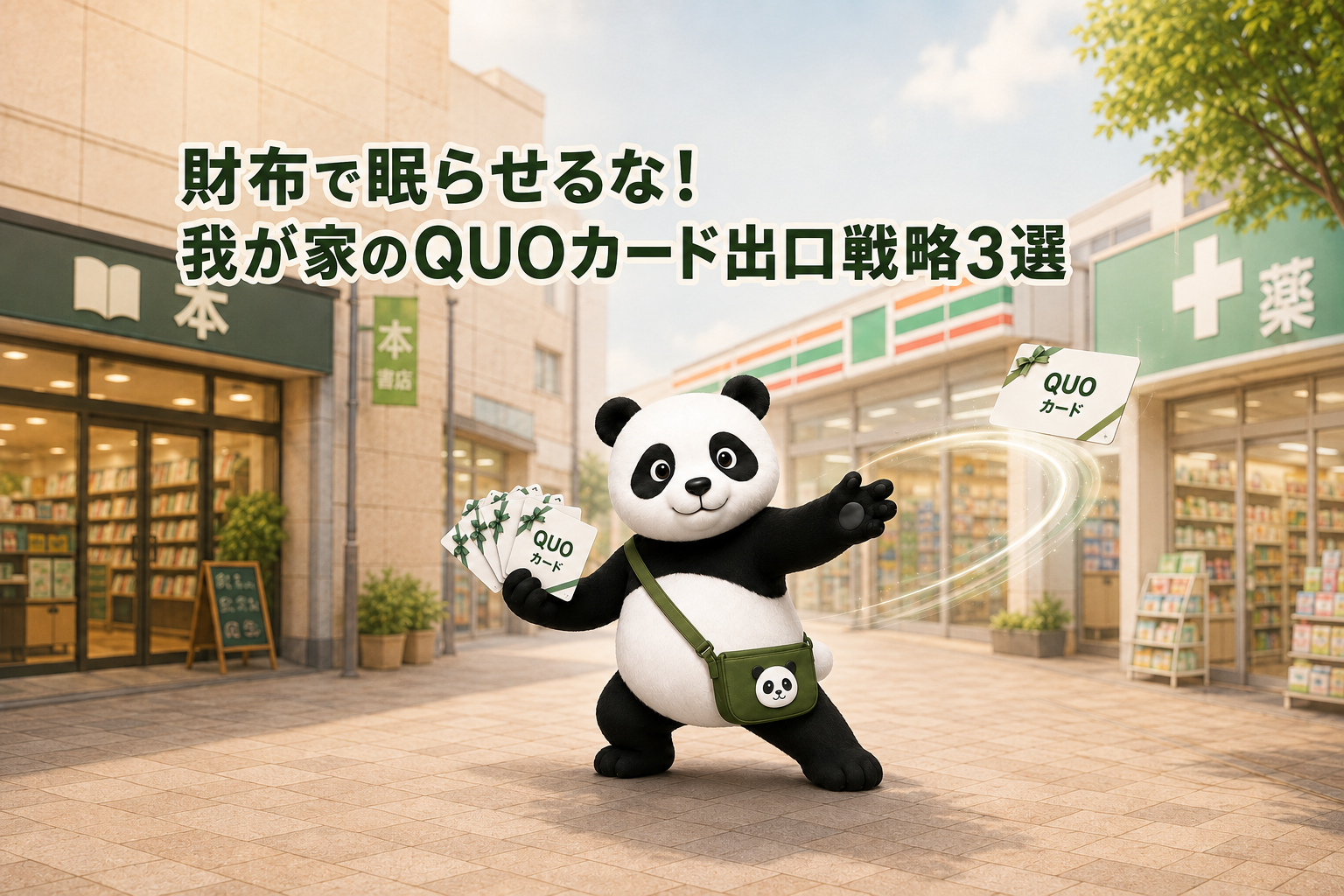 QUOカードを使うパンダ